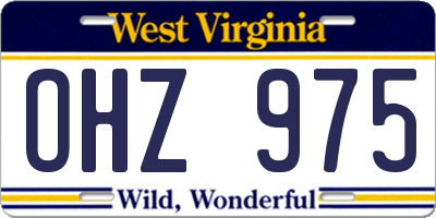 WV license plate OHZ975
