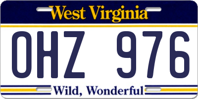 WV license plate OHZ976