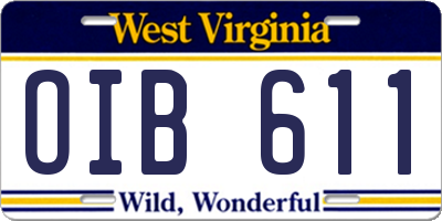 WV license plate OIB611