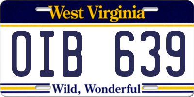 WV license plate OIB639