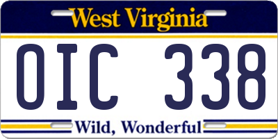 WV license plate OIC338
