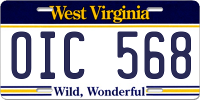 WV license plate OIC568