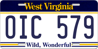 WV license plate OIC579