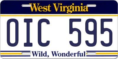 WV license plate OIC595