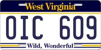 WV license plate OIC609