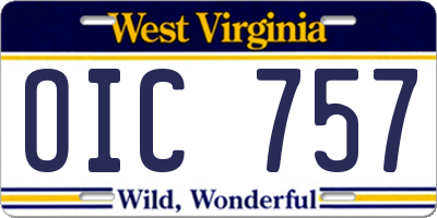 WV license plate OIC757