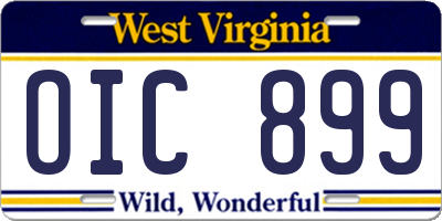 WV license plate OIC899