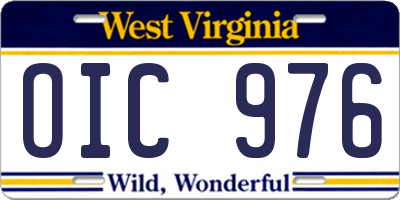 WV license plate OIC976