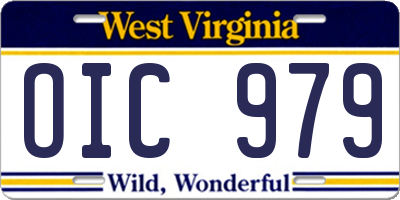 WV license plate OIC979