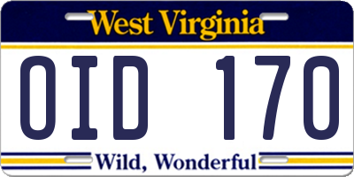 WV license plate OID170