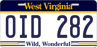 WV license plate OID282
