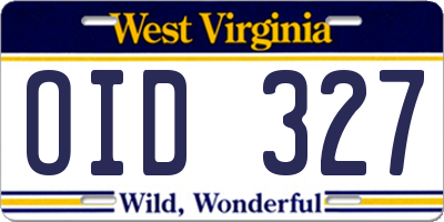 WV license plate OID327