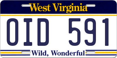 WV license plate OID591
