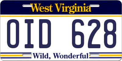 WV license plate OID628