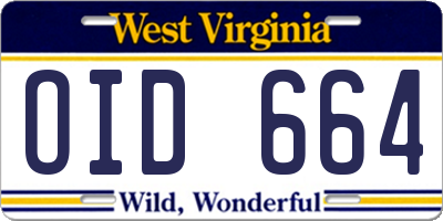 WV license plate OID664