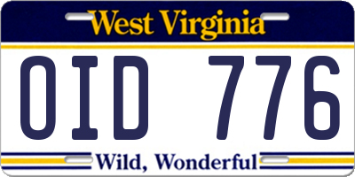 WV license plate OID776