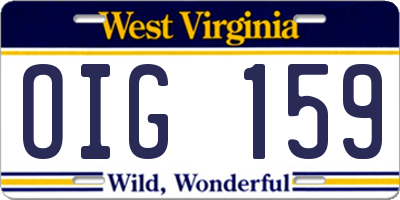 WV license plate OIG159