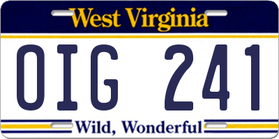 WV license plate OIG241