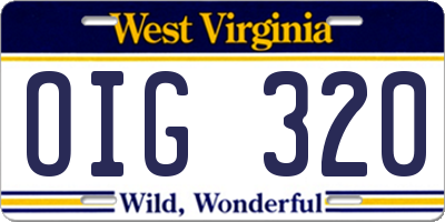WV license plate OIG320