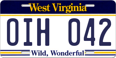 WV license plate OIH042