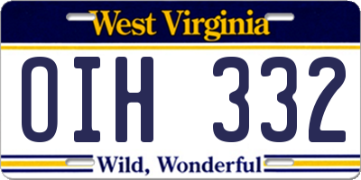 WV license plate OIH332