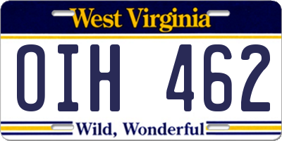 WV license plate OIH462
