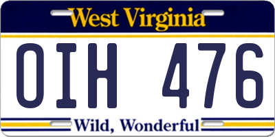 WV license plate OIH476