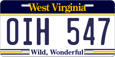 WV license plate OIH547