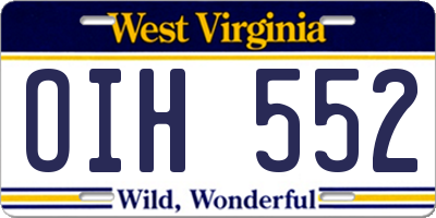 WV license plate OIH552