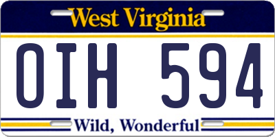 WV license plate OIH594