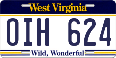 WV license plate OIH624