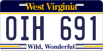 WV license plate OIH691