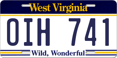 WV license plate OIH741