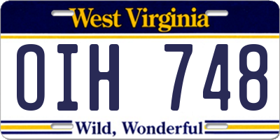 WV license plate OIH748