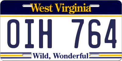 WV license plate OIH764