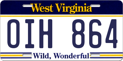 WV license plate OIH864