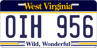 WV license plate OIH956