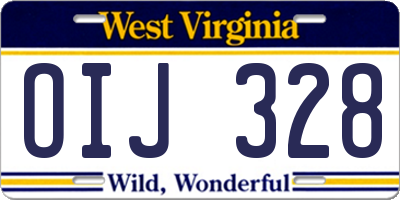 WV license plate OIJ328