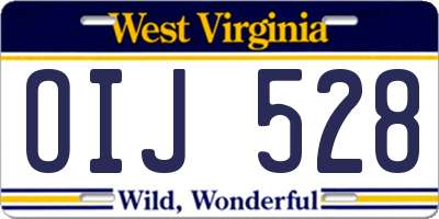 WV license plate OIJ528