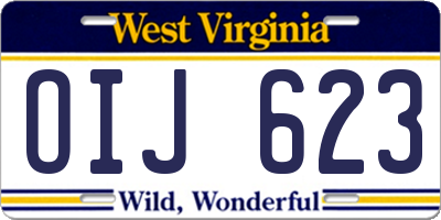 WV license plate OIJ623