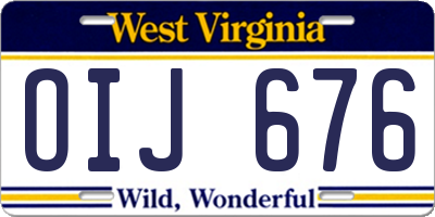 WV license plate OIJ676