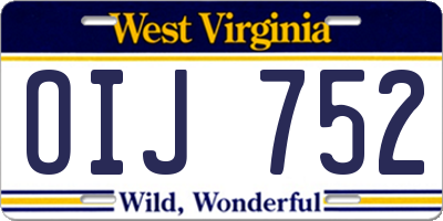 WV license plate OIJ752