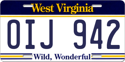 WV license plate OIJ942