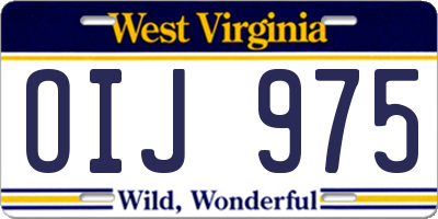 WV license plate OIJ975