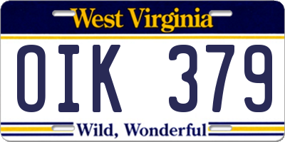 WV license plate OIK379