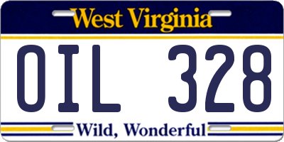 WV license plate OIL328