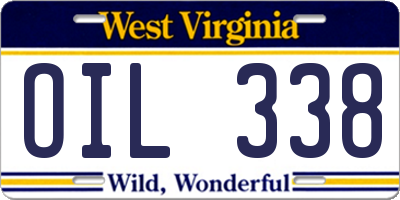 WV license plate OIL338