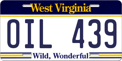 WV license plate OIL439