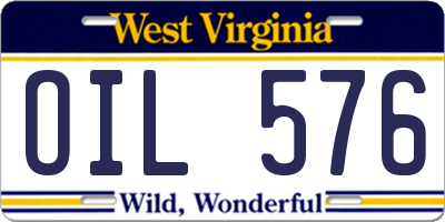 WV license plate OIL576