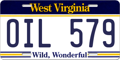 WV license plate OIL579